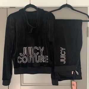 Juicy Couture Black Velour Tracksuit M NWT